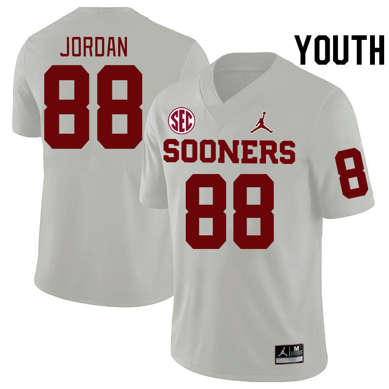 Youth #88 Jacob Jordan Oklahoma Sooners 2024 SEC Conference College Football Jerseys-White